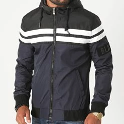 Acheter 🥰 Veste Zippée Capuche S3165 Bleu Marine Noir de Armita 🧨