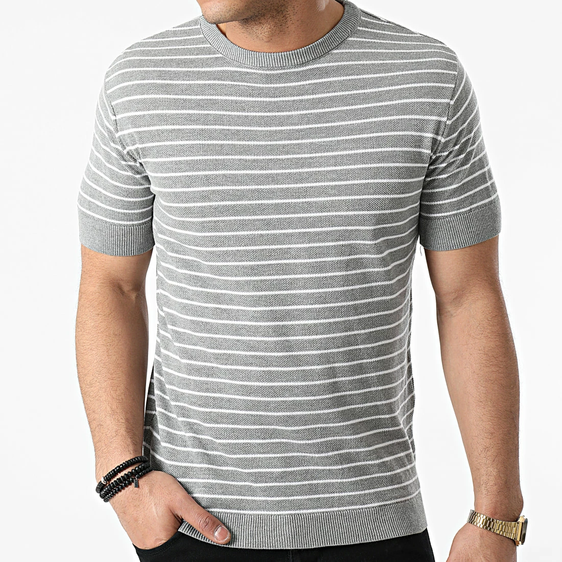 Tout neuf 🤩 Tee 👕 Shirt A Rayures AVP-156 Gris de Armita 💯 3 Tout neuf 🤩 Tee 👕 Shirt A Rayures AVP-156 Gris de Armita 💯 – Image 3