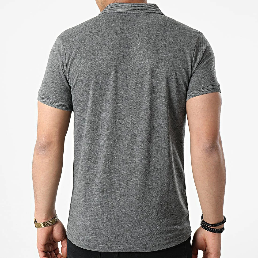 Nouveau ❤️ Polo Manches Courtes 1303 Gris Anthracite Chiné de Armita 🥰 4 Nouveau ❤️ Polo Manches Courtes 1303 Gris Anthracite Chiné de Armita 🥰 – Image 4