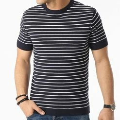 Coupon 🧨 Tee 👕 Shirt A Rayures AVP-156 Bleu Marine de Armita 🎉