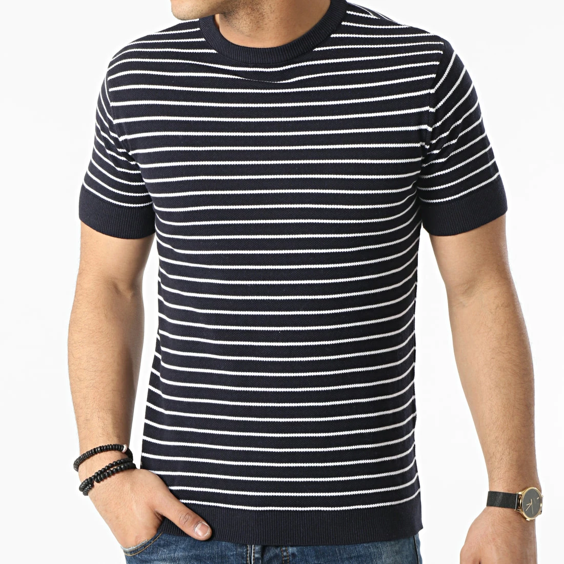 Coupon 🧨 Tee 👕 Shirt A Rayures AVP-156 Bleu Marine de Armita 🎉 1 Coupon 🧨 Tee 👕 Shirt A Rayures AVP-156 Bleu Marine de Armita 🎉