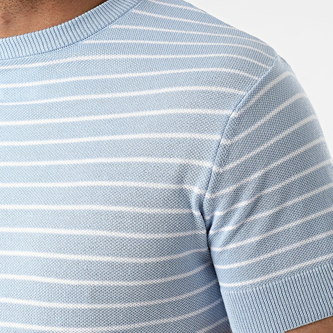 Nouveau 🔥 Tee 👚 Shirt A Rayures AVP-156 Bleu Ciel de Armita ⌛ 2 Nouveau 🔥 Tee 👚 Shirt A Rayures AVP-156 Bleu Ciel de Armita ⌛ – Image 2