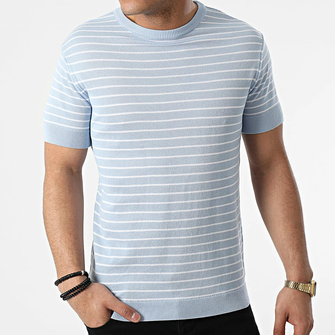 Nouveau 🔥 Tee 👚 Shirt A Rayures AVP-156 Bleu Ciel de Armita ⌛ 1 Nouveau 🔥 Tee 👚 Shirt A Rayures AVP-156 Bleu Ciel de Armita ⌛