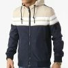 Meilleur prix 💯 Veste Zippée Capuche M-S3165 Bleu Marine Beige de Armita 😉