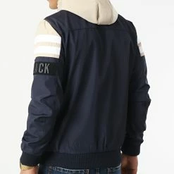 Meilleur prix 💯 Veste Zippée Capuche M-S3165 Bleu Marine Beige de Armita 😉 -Armita Soldes 2022 armita 257627 M S3165 NAVY ECRU 20210322T153007 04