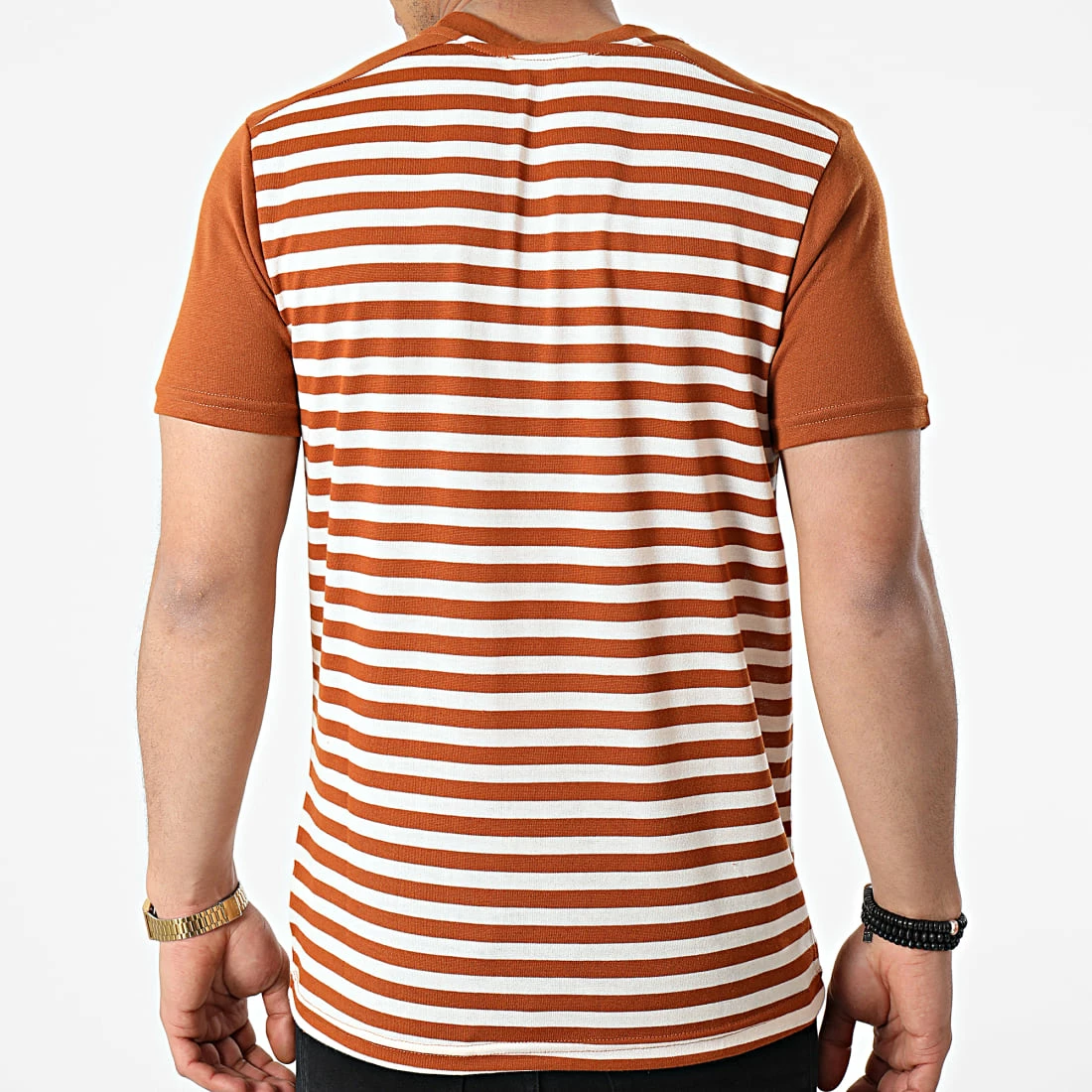 Vente flash 🧨 Tee 👚 Shirt A Rayures TC-564 Camel Blanc de Armita ⌛ 4 Vente flash 🧨 Tee 👚 Shirt A Rayures TC-564 Camel Blanc de Armita ⌛ – Image 4