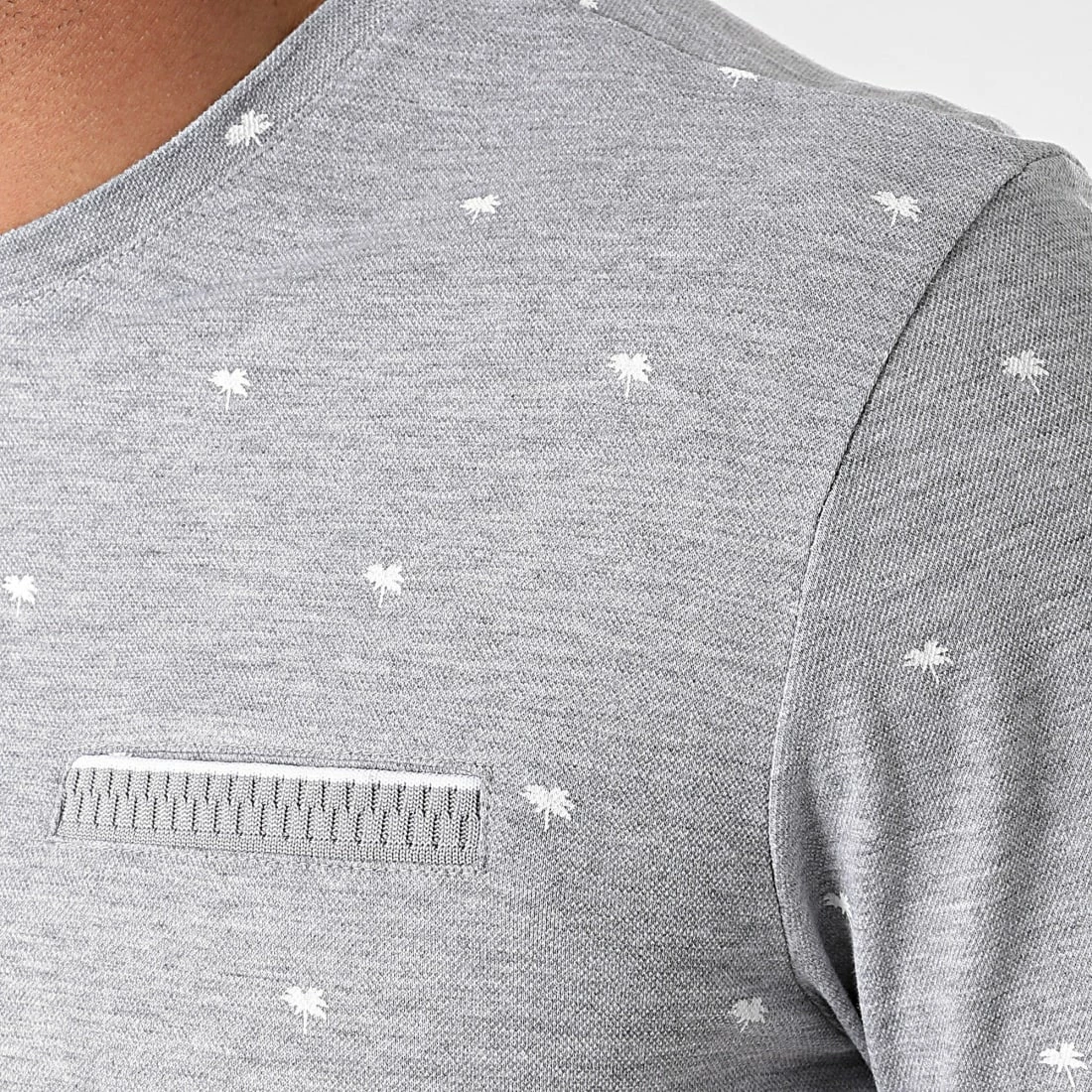 Offres 😍 Tee 👕 Shirt Poche TLP-7430 Gris Chiné Floral de Armita ⌛ 2 Offres 😍 Tee 👕 Shirt Poche TLP-7430 Gris Chiné Floral de Armita ⌛ – Image 2