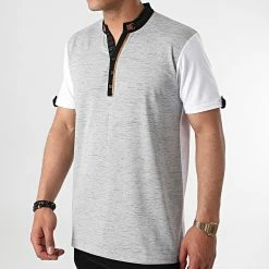 Meilleur prix 💯 Tee 👕 Shirt TLP-7427 Gris Chiné Blanc de Armita 🎉