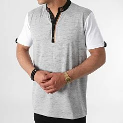 Meilleur prix 💯 Tee 👕 Shirt TLP-7427 Gris Chiné Blanc de Armita 🎉 -Armita Soldes 2022 armita 265169 TLP 7427 GREY MELANGE 20210510T145459 03