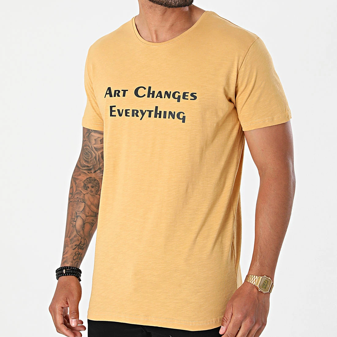 Promo 🧨 Tee 👚 Shirt TJ-842 Camel Chiné de Armita 😉 1 Promo 🧨 Tee 👚 Shirt TJ-842 Camel Chiné de Armita 😉