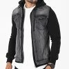 Remise 😍 Veste Jean A Capuche GJ3022 Noir Gris Anthracite de Armita 🔔