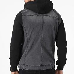 Remise 😍 Veste Jean A Capuche GJ3022 Noir Gris Anthracite de Armita 🔔 -Armita Soldes 2022 armita 268029 GJ3022 BLACK 20210601T135831 04