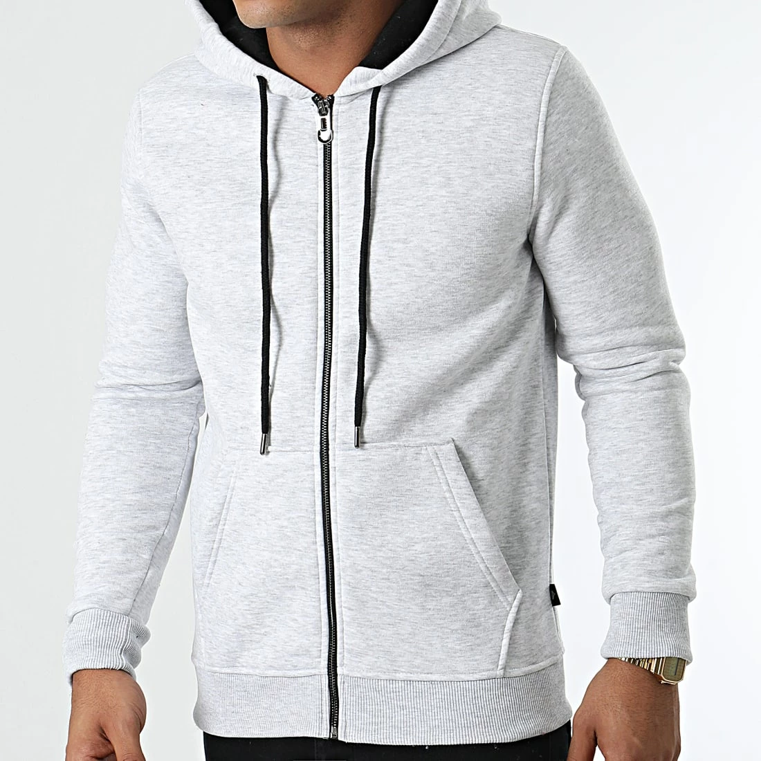 Budget 😉 Sweat Zippé Capuche GW-881 Gris Clair Chiné de Armita ✔️ 1 Budget 😉 Sweat Zippé Capuche GW-881 Gris Clair Chiné de Armita ✔️