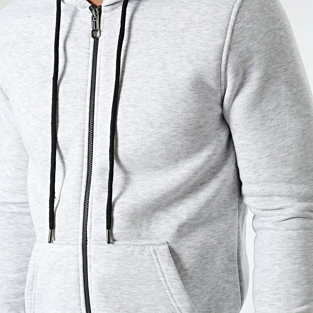 Budget 😉 Sweat Zippé Capuche GW-881 Gris Clair Chiné de Armita ✔️ 2 Budget 😉 Sweat Zippé Capuche GW-881 Gris Clair Chiné de Armita ✔️ – Image 2