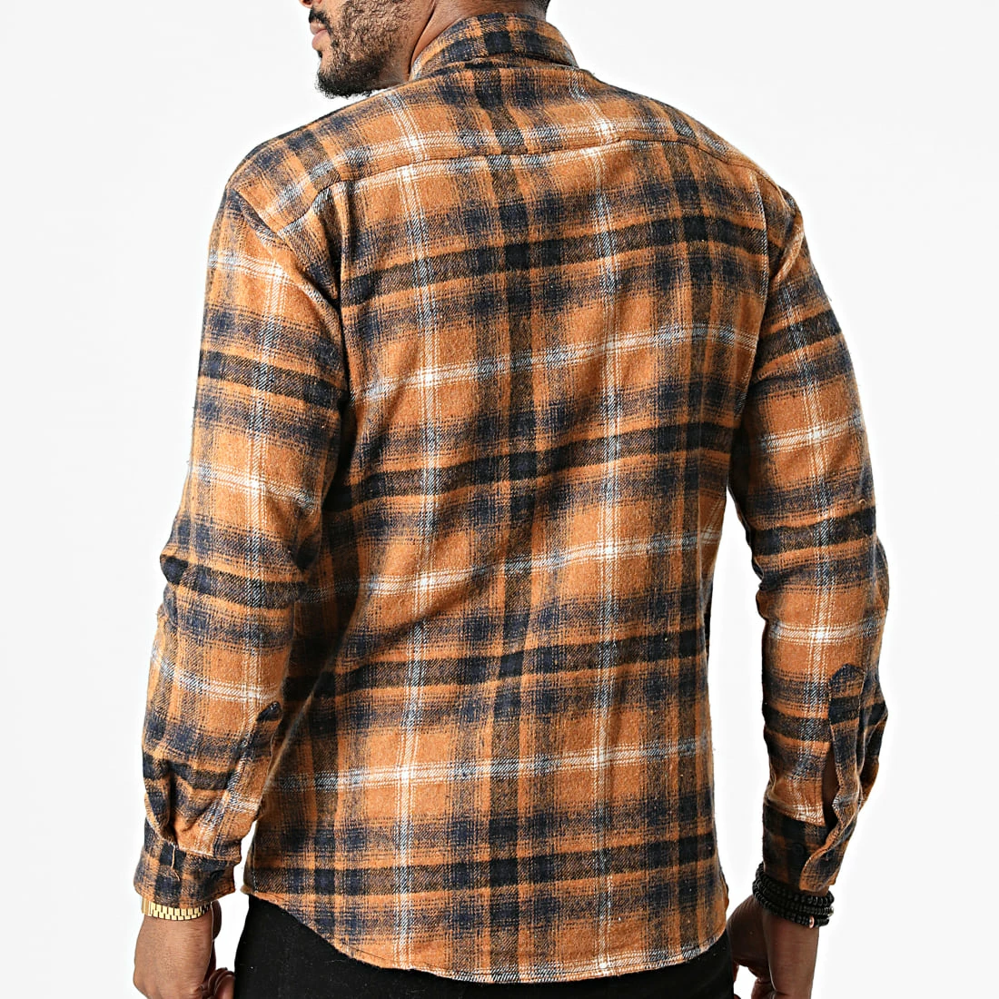 Nouveau 🔥 Chemise Manches Longues A Carreaux Tangelo Marron de Armita 👏 4 Nouveau 🔥 Chemise Manches Longues A Carreaux Tangelo Marron de Armita 👏 – Image 4