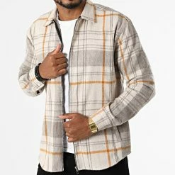 Remise ⭐ Surchemise Carreaux GZ-2102 Beige de Armita 😉