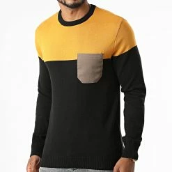 Nouveau 🔥 Pull AVP-171 Noir Moutarde de Armita 😀