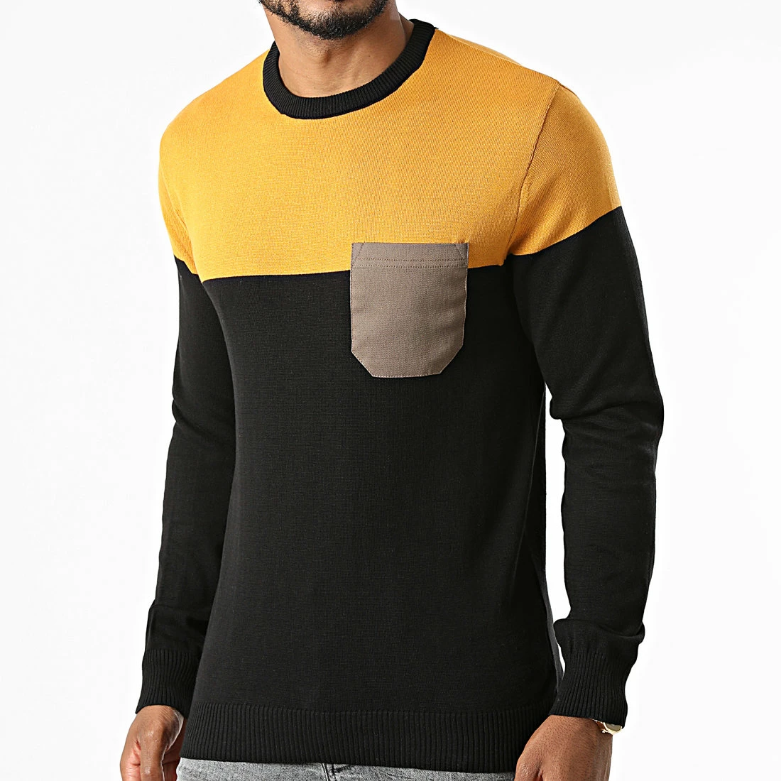 Nouveau 🔥 Pull AVP-171 Noir Moutarde de Armita 😀 1 Nouveau 🔥 Pull AVP-171 Noir Moutarde de Armita 😀