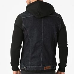 Remise ✨ Veste Jean A Capuche GJ-3023 Bleu Brut Noir de Armita ⭐ -Armita Soldes 2022 armita 285760 GJ 3023 MORY BLUE 20210928T163623 04