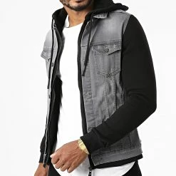Nouveau 🧨 Veste Jean A Capuche GJ-3023 Gris Noir de Armita ⌛ -Armita Soldes 2022 armita 285761 GJ 3023 LIGHT GREY 20210923T164641 03