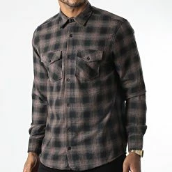 Meilleure vente 🔔 Chemise Manches Longues A Carreaux Quenette Marron Noir de Armita 🎁