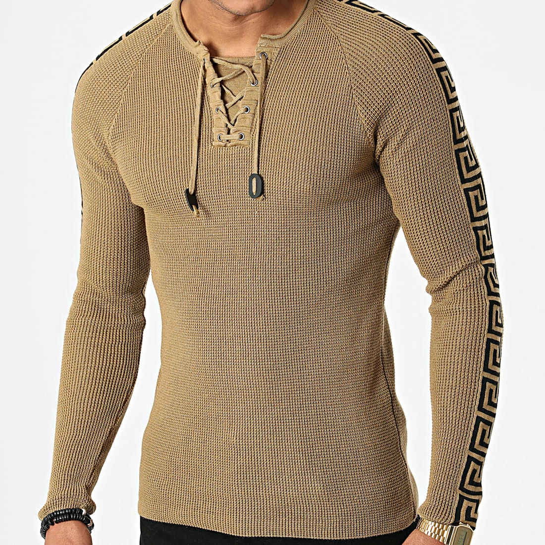 Nouveau 😍 Pull A Bandes ALP-331 Beige Renaissance de Armita ⭐ 3 Nouveau 😍 Pull A Bandes ALP-331 Beige Renaissance de Armita ⭐ – Image 3