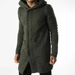 Meilleure vente 🤩 Gilet Capuche Oversize Steve Vert Kaki de Armita 👍