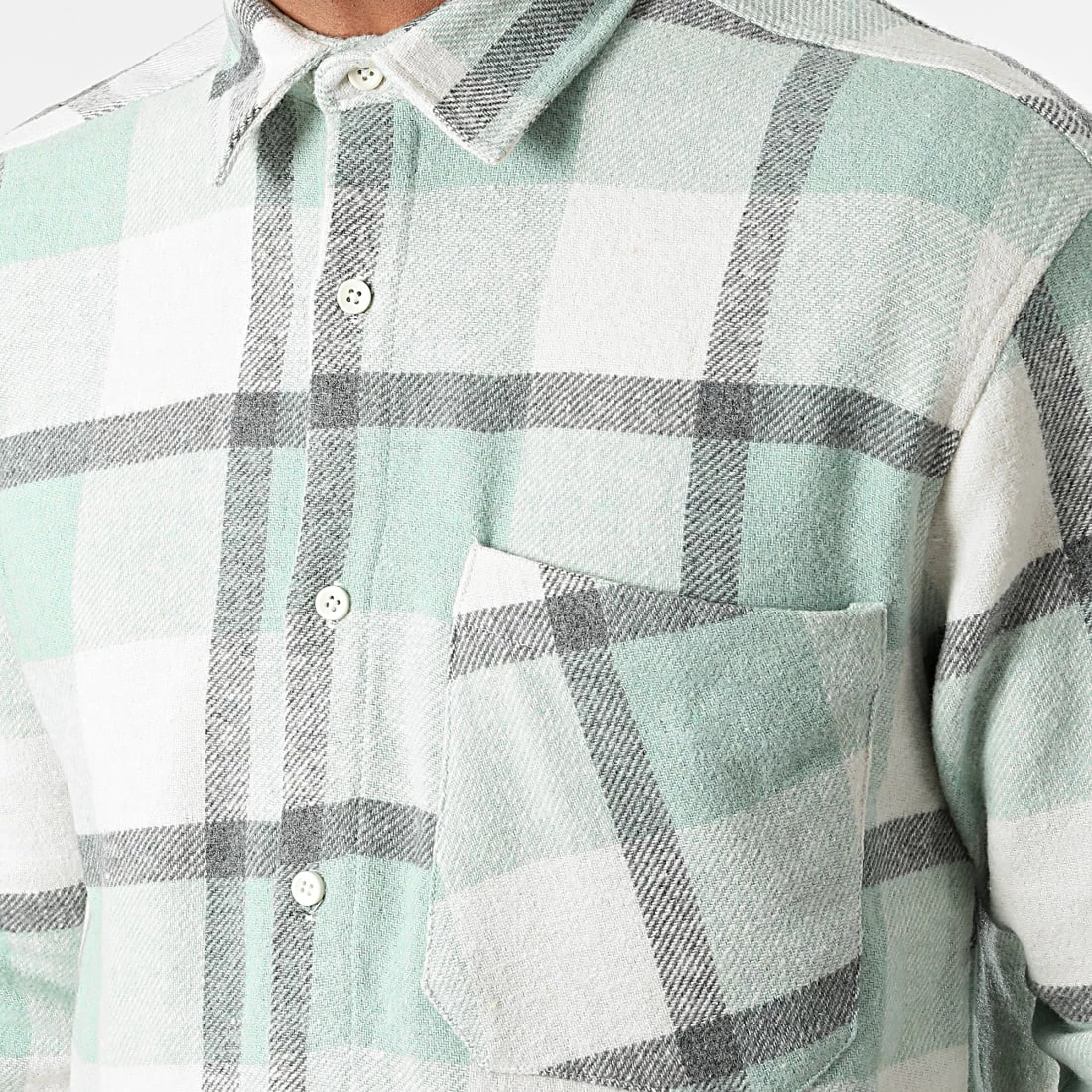 Meilleure vente 🛒 Chemise Manches Longues A Carreaux Tangelo Vert Clair Ecru de Armita ⭐ 2 Meilleure vente 🛒 Chemise Manches Longues A Carreaux Tangelo Vert Clair Ecru de Armita ⭐ – Image 2