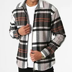 Grosses soldes 🔔 Surchemise Carreaux GZ-2102 Beige Marron de Armita 😍