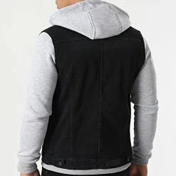 Vente flash 🎁 Veste Jean Capuche GJ-3023 Bleu Brut Gris Chiné de Armita 👏 -Armita Soldes 2022 armita 291794 GJ 3023 BLUE BLACK 20211118T113240 04