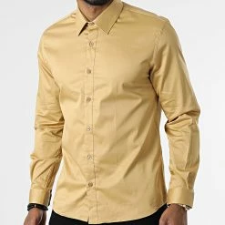 Vente flash 😀 Chemise Manches Longues PCH-901 Jaune Moutarde de Armita 🔔