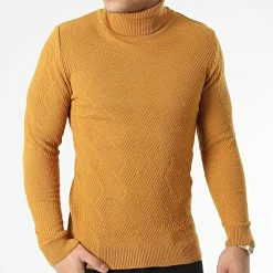 Meilleure vente 🔥 Pull Col Roulé APR-333 Jaune Moutarde de Armita ✨