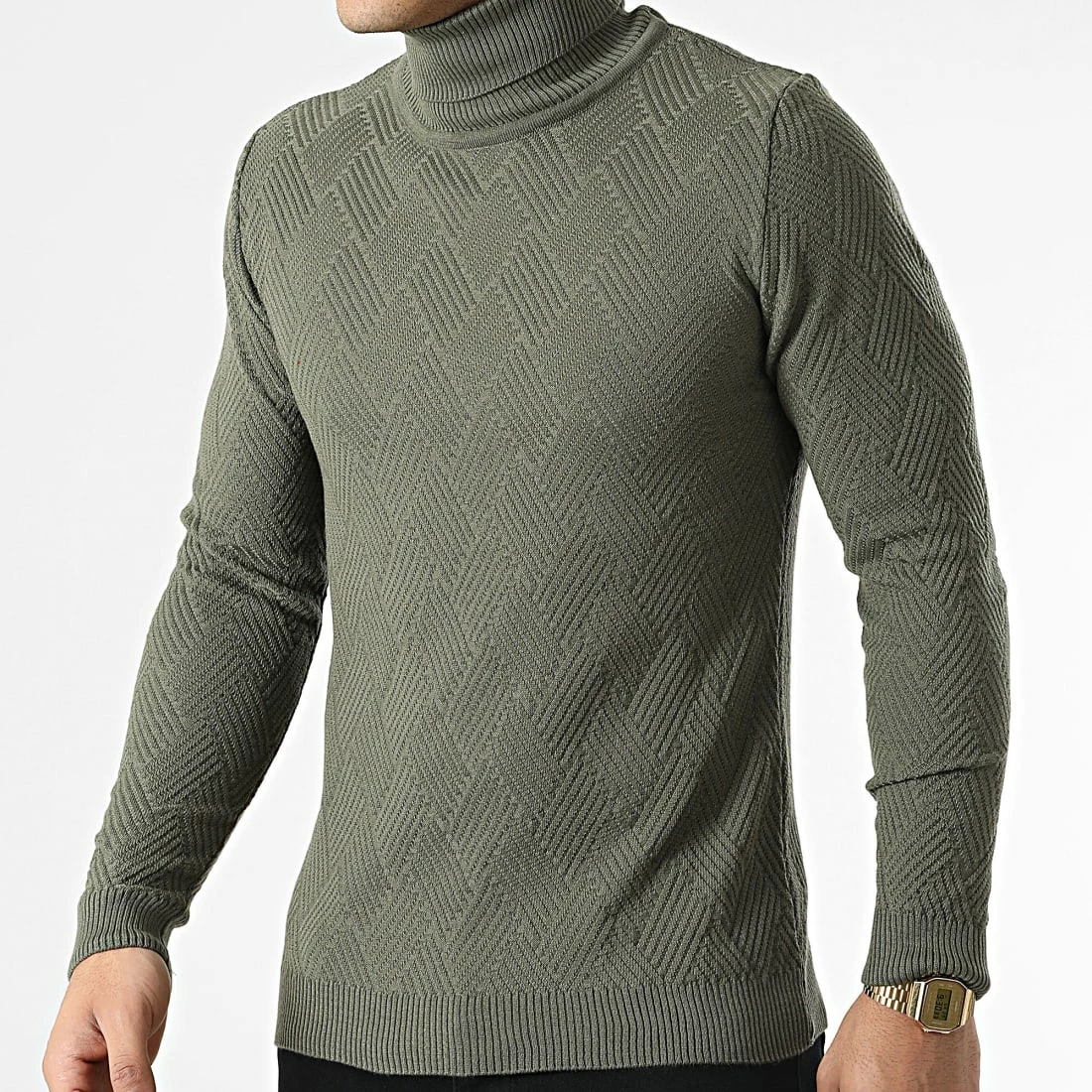 Meilleur prix 😍 Pull Col Roulé APR-333 Vert Kaki de Armita 😀 3 Meilleur prix 😍 Pull Col Roulé APR-333 Vert Kaki de Armita 😀 – Image 3