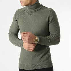 Meilleur prix 😍 Pull Col Roulé APR-333 Vert Kaki de Armita 😀