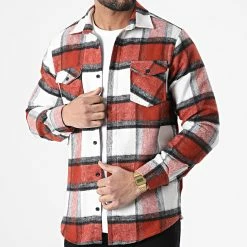 Meilleur prix 🔔 Surchemise A Carreaux Grenadille Orange Blanc Noir de Armita 👍