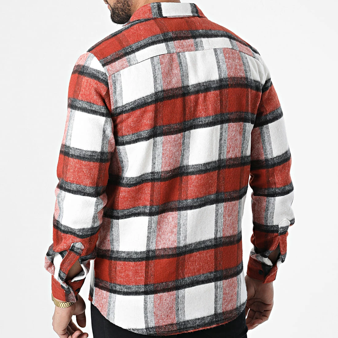 Meilleur prix 🔔 Surchemise A Carreaux Grenadille Orange Blanc Noir de Armita 👍 4 Meilleur prix 🔔 Surchemise A Carreaux Grenadille Orange Blanc Noir de Armita 👍 – Image 4