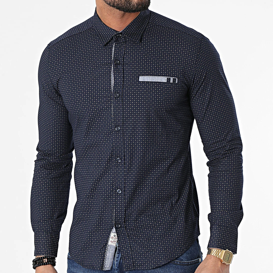 Grosses soldes ⭐ Chemise A Manches Longues JHC-805 Bleu Marine de Armita 🛒 1 Grosses soldes ⭐ Chemise A Manches Longues JHC-805 Bleu Marine de Armita 🛒