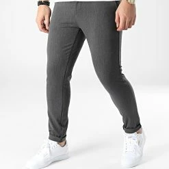 De gros 🔔 Pantalon Chino Slim PAK-401 Gris Anthracite Chiné de Armita 😉
