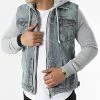 Top 10 🔔 Veste Jean Zippée Capuche GJ-3022 Bleu Denim Gris Chiné de Armita ❤️