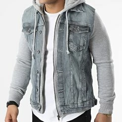 Top 10 🔔 Veste Jean Zippée Capuche GJ-3022 Bleu Denim Gris Chiné de Armita ❤️ -Armita Soldes 2022 armita 311552 GJ3022 LIGHT GREY 20220330T121601 03