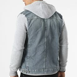 Top 10 🔔 Veste Jean Zippée Capuche GJ-3022 Bleu Denim Gris Chiné de Armita ❤️ -Armita Soldes 2022 armita 311552 GJ3022 LIGHT GREY 20220330T121602 04