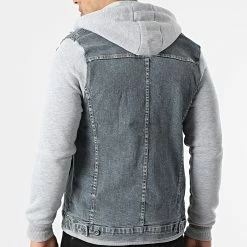 Offres 🎁 Veste Jean Zippée Capuche GJ-3020 Bleu Denim Gris Chiné de Armita 👍 -Armita Soldes 2022 armita 311706 GJ 3020 1 LT GREY 20220330T121622 04