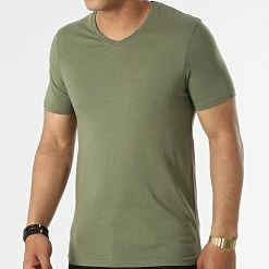 Meilleure vente 😉 Tee 👚 Shirt Col V TV-350 Vert Kaki de Armita 🌟