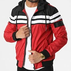 Offres 🧨 Veste Zippée Capuche 3165 Rouge Noir de Armita 😀