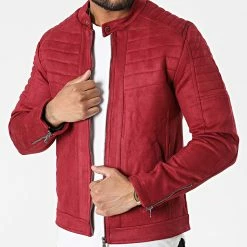 Offres 🎉 Veste Biker Suédine 3144 Bordeaux de Armita ✨