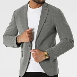 Remise 🌟 Veste Blazer CK-39 Noir Chiné de Armita 🎉