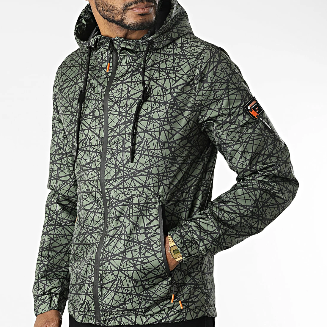 Acheter 🌟 Coupe-vent Capuche Slim 3531 Vert Kaki de Armita 💯 3 Acheter 🌟 Coupe-vent Capuche Slim 3531 Vert Kaki de Armita 💯 – Image 3