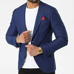 Bon marché ⌛ Veste Blazer CK-2266 Bleu Roi de Armita 😀