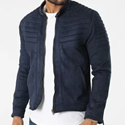Remise ⭐ Veste Biker Suédine M-S3144 Bleu Marine de Armita 🎁 -Armita Soldes 2022 armita 317813 M S3144 NAVY 20220505T161645 03