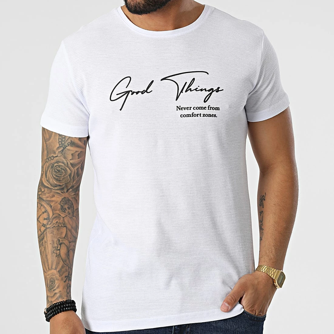 Top 10 ❤️ Tee 👚 Shirt JT-846 Blanc de Armita ✨ 3 Top 10 ❤️ Tee 👚 Shirt JT-846 Blanc de Armita ✨ – Image 3